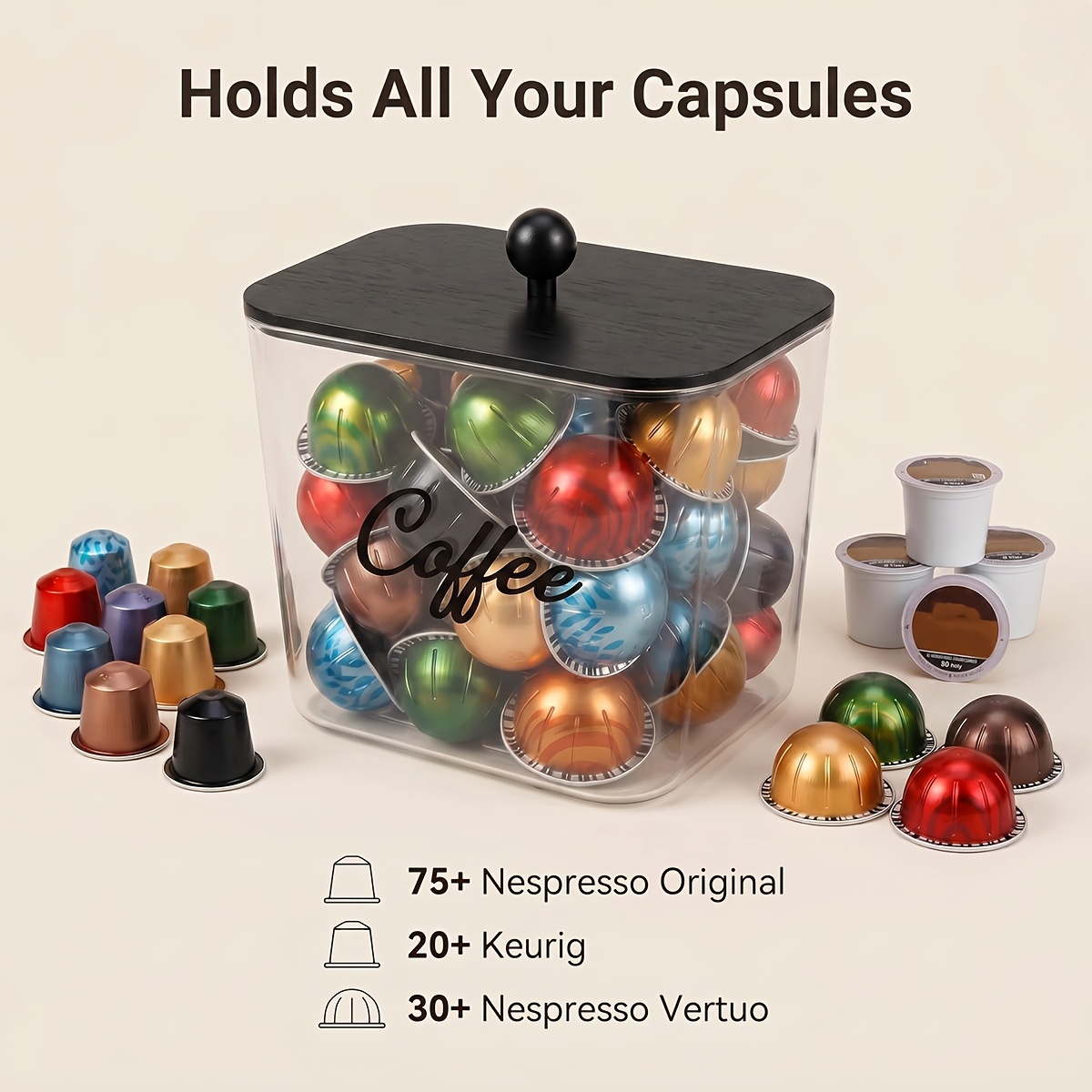 Coffee Pod Holder with Lids Pl - Coffee Equipment Organizer ulasan dan harga