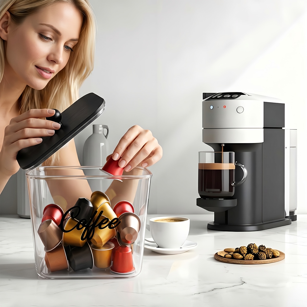 Coffee Pod Holder with Lids Pl - Coffee Equipment Organizer ulasan dan harga